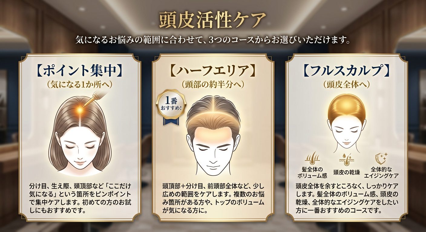 頭皮活性ケア 3つのコース